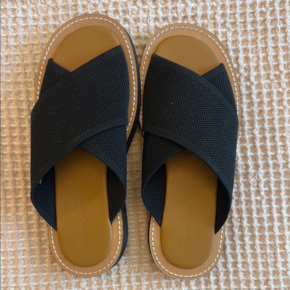 Everlane ReKnit City Flatform Black Sandals